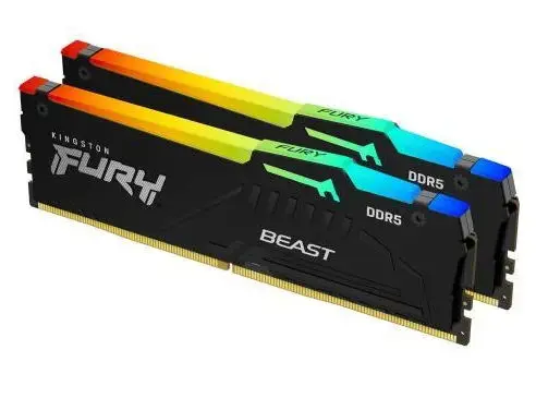 Memorii Kingston FURY Beast RGB, 64GB (2x32GB) DDR5, 5200MHz, CL40