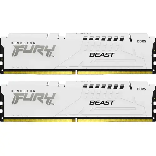 Memorii Kingston FURY Beast White 64GB(2x32GB) DDR5 6000MHz CL36 Dual Channel Kit