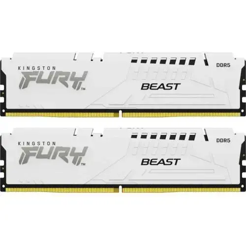 Memorii Kingston Fury Beast White Intel XMP 3.0, 64GB, DDR5-5200MHz, CL40, Dual Channel