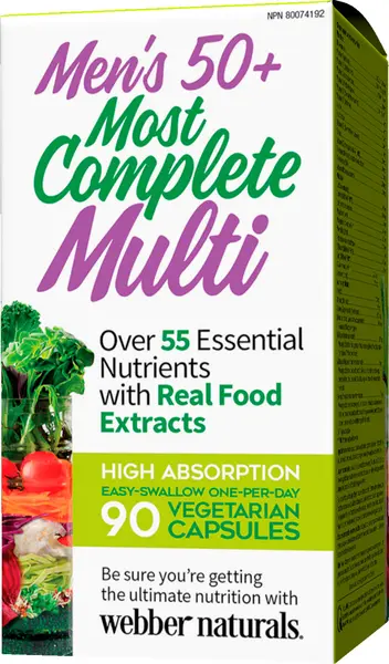 Men’s Most Complete Multi 50+, 90 capsule, Webber Naturals