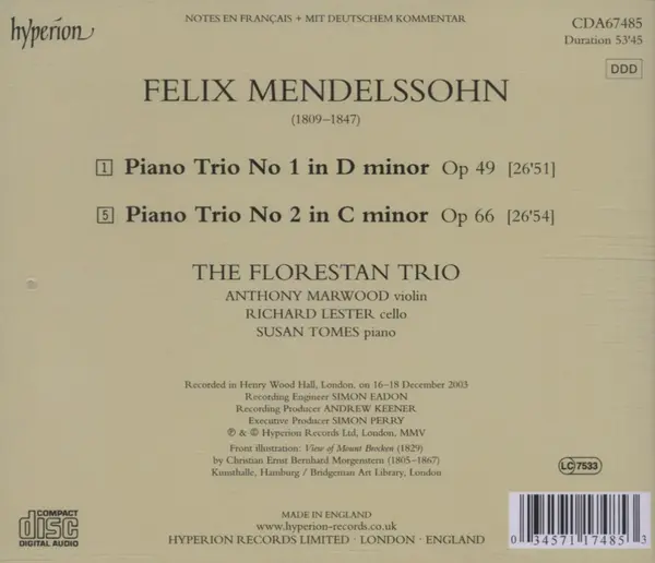 Mendelssohn: The Piano Trios | The Florestan Trio
