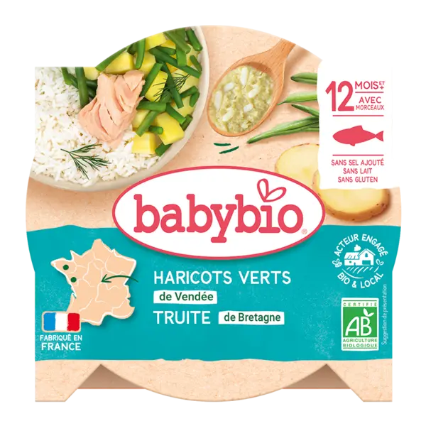 Meniu de legume si pastrav Bio, 230g, BabyBio