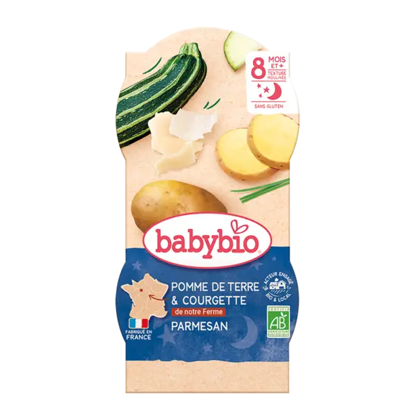 Meniu piure de cartofi si dovlecel, 2 x 200g, BabyBio