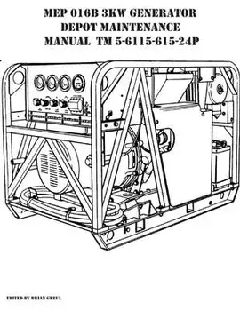 MEP 016B 3KW Generator Depot Maintenance Manual TM 5-6115-615-24P, Paperback/Brian Greul