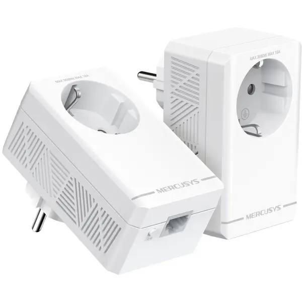 MERCUSYS Powerline MERCUSYS MP500P KIT, WI-FI, AV1000, transfer 1000 Mbit/s Ethernet LAN, 2 bucati, Alb