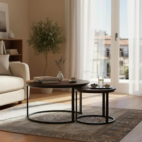 Mese de cafea Solme I, Set 2 piese, 80x80x45 cm