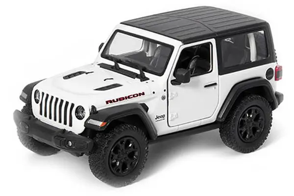 Metal cart Kinsmart - 2018 Jeep Wrangler, Hard Top, 1:34, albă