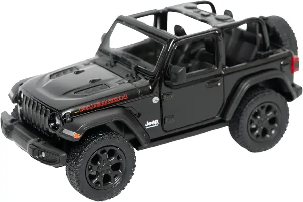 Metal cart Kinsmart - 2018 Jeep Wrangler Open Top, 1:34, negru