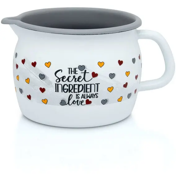 Metalac Cana Metalac 1.3l, Cooking Delight emailat, 12 cm, Alb