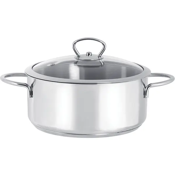 Metalac Cratita 2.8l cu capac din sticla Kulinaria Metalac inox/20cm/2.8l