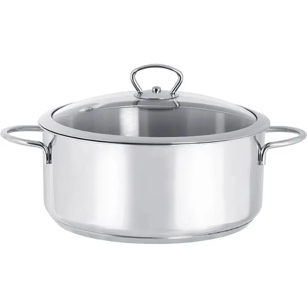 Metalac Cratita 4.8l cu capac din sticla Kulinaria Metalac inox/24cm/4.8l