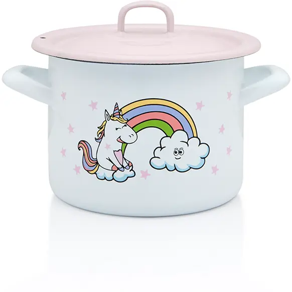 Metalac Oala 1.5l cu capac Unicorn Metalac email/14cm/1.5l