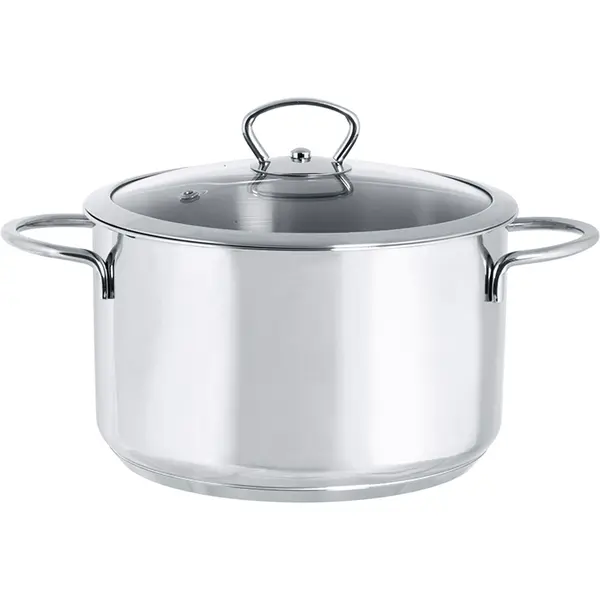 Metalac Oala 2l cu capac din sticla Kulinaria Metalac inox/16cm/2l