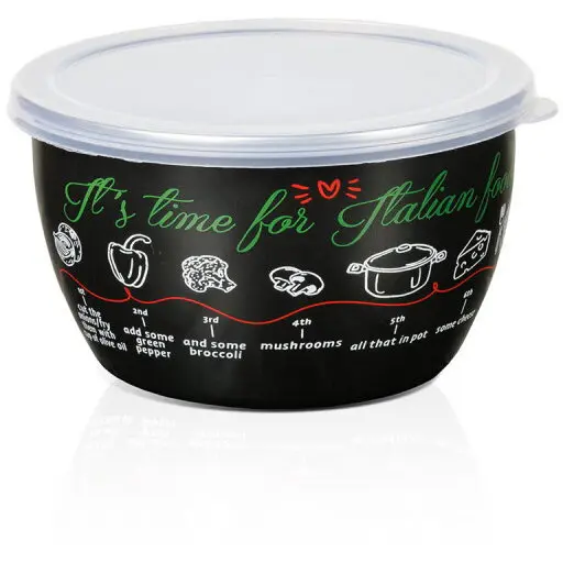Metalac Recipient cu capac Italian Food Metalac, email,16cm, 1.7l, Negru