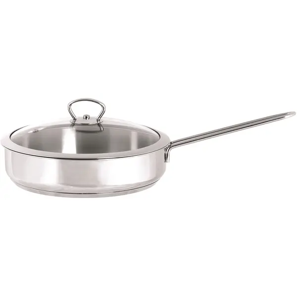 Metalac Tigaie 2.4l cu capac din sticla Kulinaria Metalac inox/24cm/2.4l