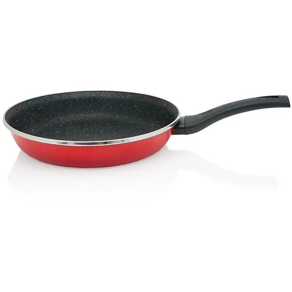 Metalac Tigaie 2.6l Granit Induction rosu Metalac email/28cm/2.6l