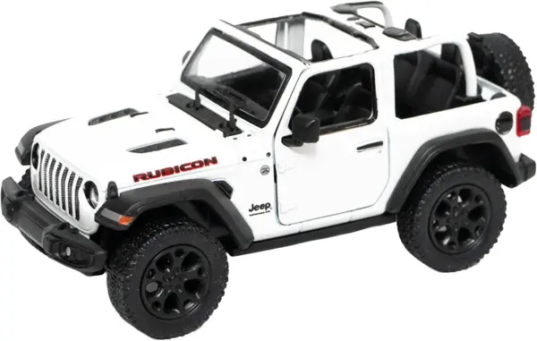 Metallică Kinsmart - 2018 Jeep Wrangler Open Top, 1:34, albă