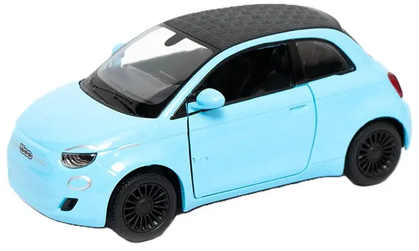 Metallică Kinsmart - Fiat 500e, 1:28, albastru