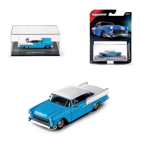 Metallică Majorette - Colecția 3, Chevrolet Bel Air 1955, 1/64, albastru deschis