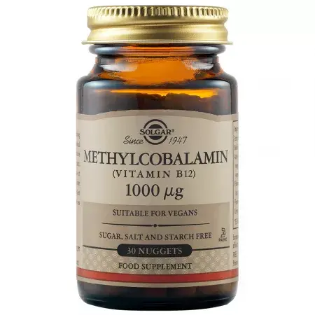 Metilcobalamina Vitamina B12 1000 mg, Solgar | 30 tablete sublinguale