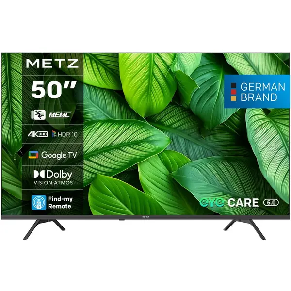 METZ Televizor Metz LED 50MUF7000Z, 50, 125 cm, Smart Google TV, 4K Ultra HD, Clasa F, Negru