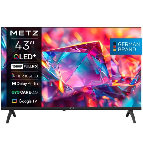 METZ Televizor METZ QLED 43MQH7030Z, 108 cm, Smart Google TV, FHD (Model 2026), Negru