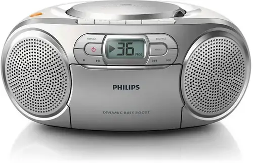 Micro Sistem Philips AZ127, Caseta, CD Player (Argintiu)