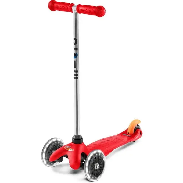 Micro Trotineta Mini Micro Classic, 3 roti, rosie, 12cm, pentru copii 2-6 ani