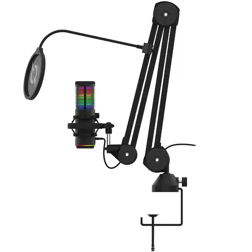 Microfon AQIRYS Galileo, cardioid & omnidirectional, USB-C (Negru)