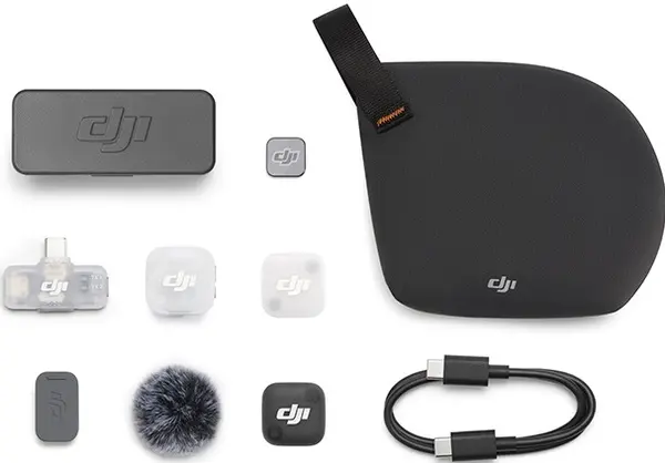 Microfon DJI - Mic Mini 2, 1 TX + 1 Mobile RX + Charging Case, negru