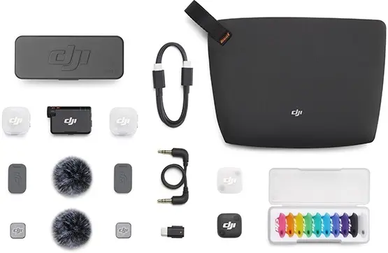 Microfon DJI - Mic Mini 2, 2 TX + 1 RX + Charging Case, negru