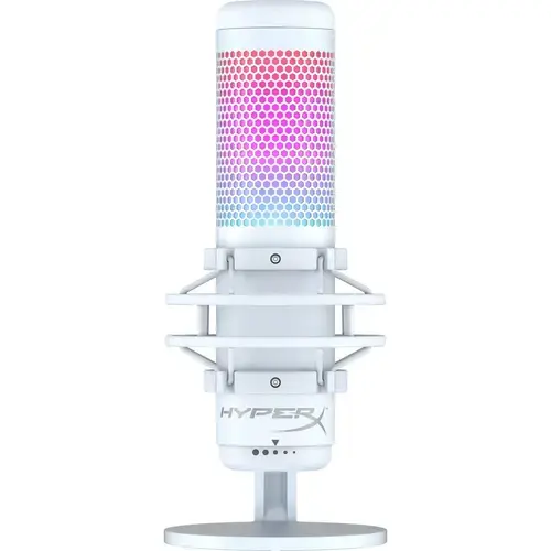 Microfon HyperX QuadCast S, Alb, moduri Stereo, Omnidirectional, Cardioid, Bidiectional, compatibil PC, Playstion si Mac