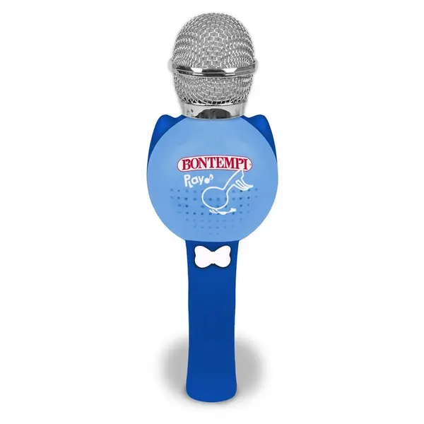 Microfon karaoke, Bontempi, Wireless, Include cablu de incarcare USB Type-C, Cu diverse functii vocale, 25x8x7 cm, 36 luni+, Blue