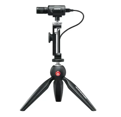 Microfon Stereo Condenser Shure MV88+ VIDEO KIT, Trepied Manfrotto PIXI inclus (Negru)