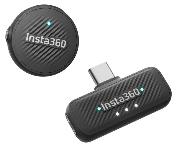 Microfon wireless Insta360 - Mic Pro, 2 TX + 1 RX, negru