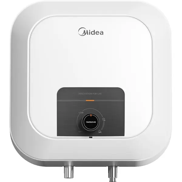 Midea Boiler electric Midea D10-20VD1(O), model compact, 2000 W, volum 10L, control mecanic, montaj deasupra chiuvetei, Alb