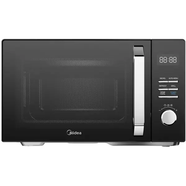 Midea Cuptor cu microunde MIDEA MAG25XF, 800W, 25L, Grill, negru, 33.2x51.7x42.5cm, set cu taler rotativ si gratar