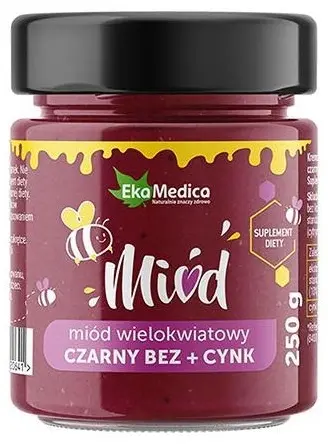 Miere de albine cu soc negru și zinc, 250 g, EkaMedica