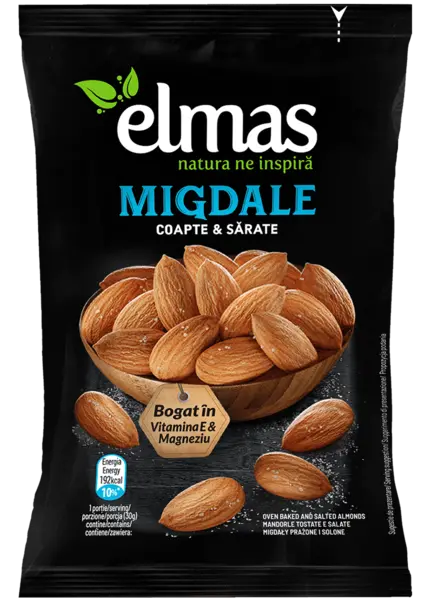 Migdale coapte sarate Elmas 60 g Migdale coapte sarate Elmas 60 g