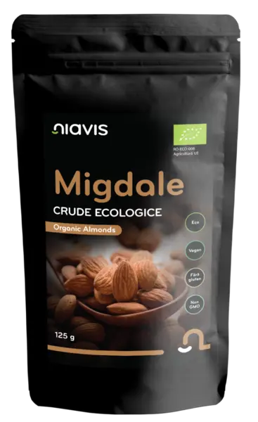 Migdale crude ecologice, 125g, Niavis