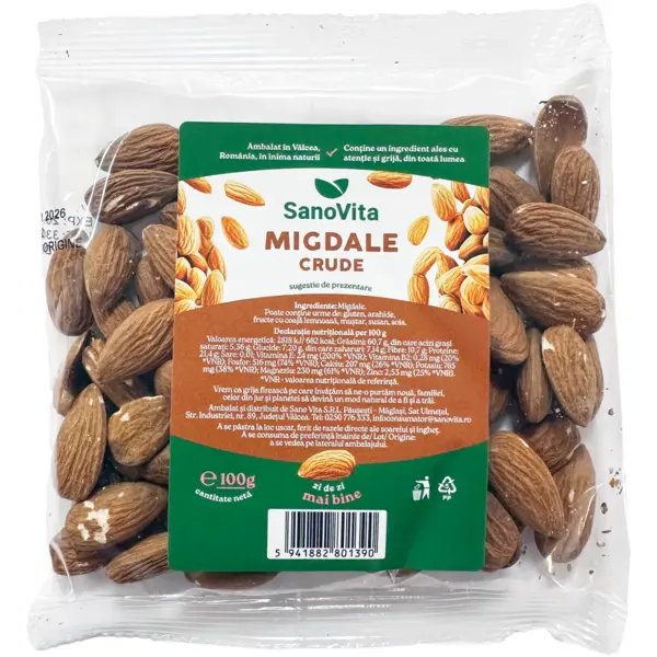 Migdale Crude Intregi 100g