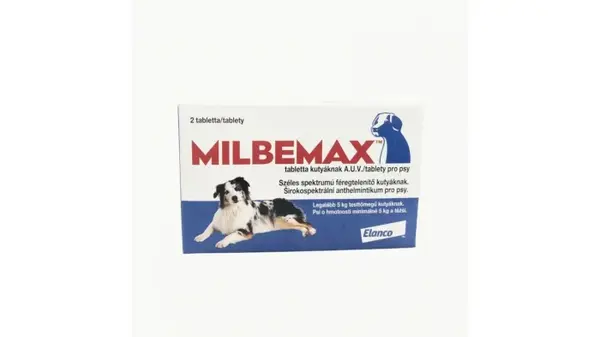 Milbemax Dog 12.5 125 mg (5 - 25 kg), 50 tablete