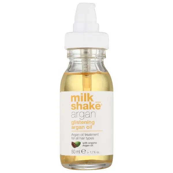 milk_shake® Argan Glistening Oil Tratament de îngrijire cu ulei de argan pentru toate tipurile de păr 50 ml