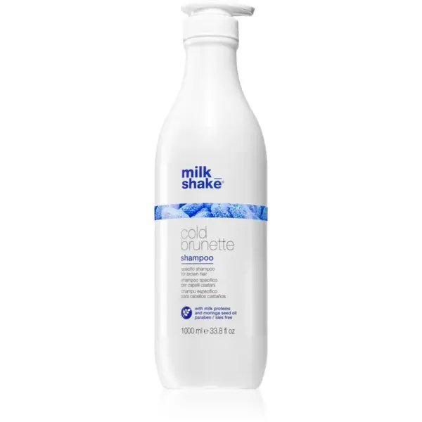 milk_shake® Cold Brunette Shampoo șampon pentru neutralizarea tonurilor de galben pentru nuante de par castaniu 1000 ml