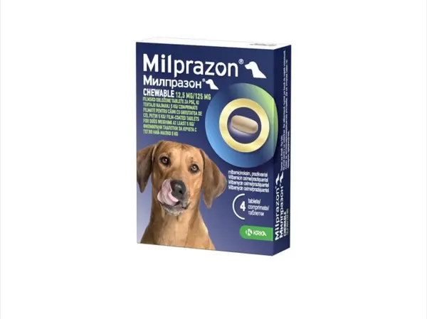 Milprazon chewable Dog 12.5 125 mg ( 5 kg), 2 tablete