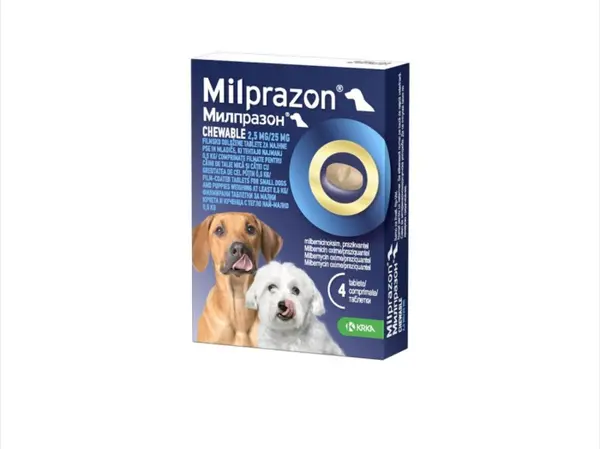 Milprazon chewable Dog 2.5mg 25mg ( 5 kg), 4 tablete