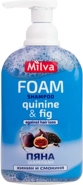 Milva Spumă-șampon pentru păr, cu hinină și smochine, 300 ml