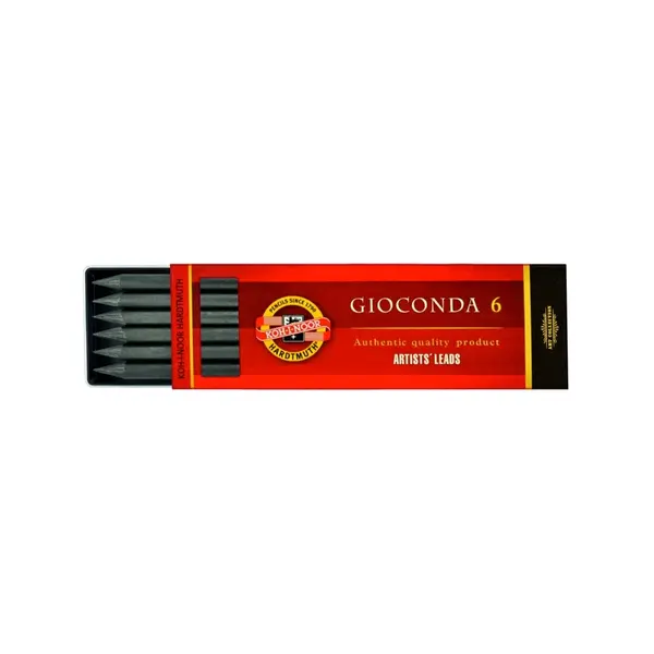 Mine grafit, 6buc/set, negru, Gioconda Koh-I-Noor