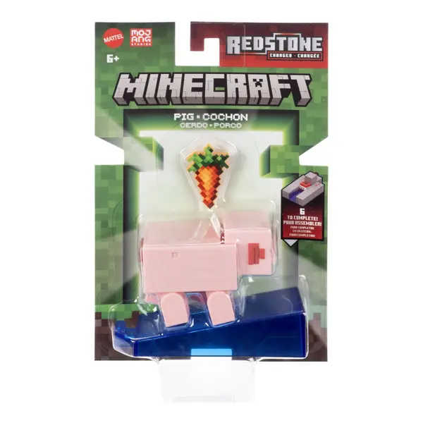 MINECRAFT CRAFT A BLOCK FIGURINA PIG 8CM