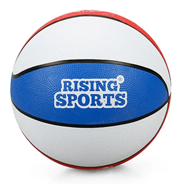 Minge de baschet din cauciuc, Rising Sports, Nr 3, Alb-Albastru